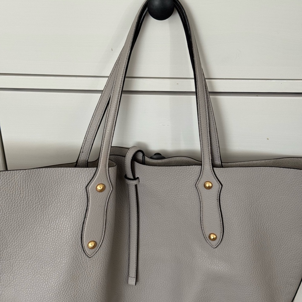 Annabel Ingall Leather Large Isabella Tote in light gray Leather Shoulder bag - Picture 3 of 10